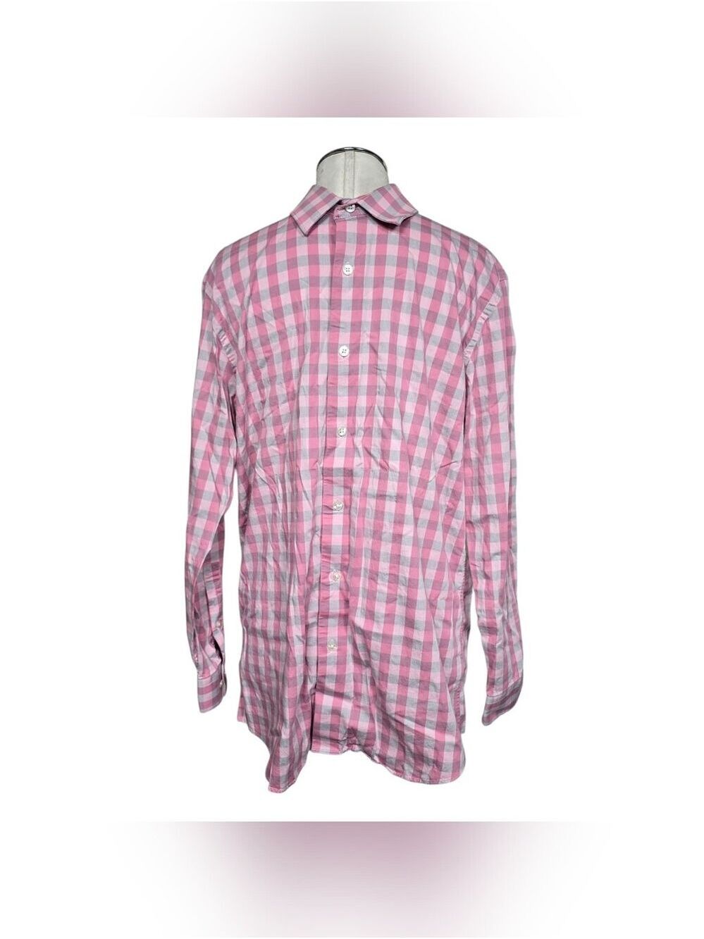 Apt. 9 Premier Flex Slim Fit Plaid Button Down Shirt Pink Gray Long Sleeves 16 - Picture 1 of 8